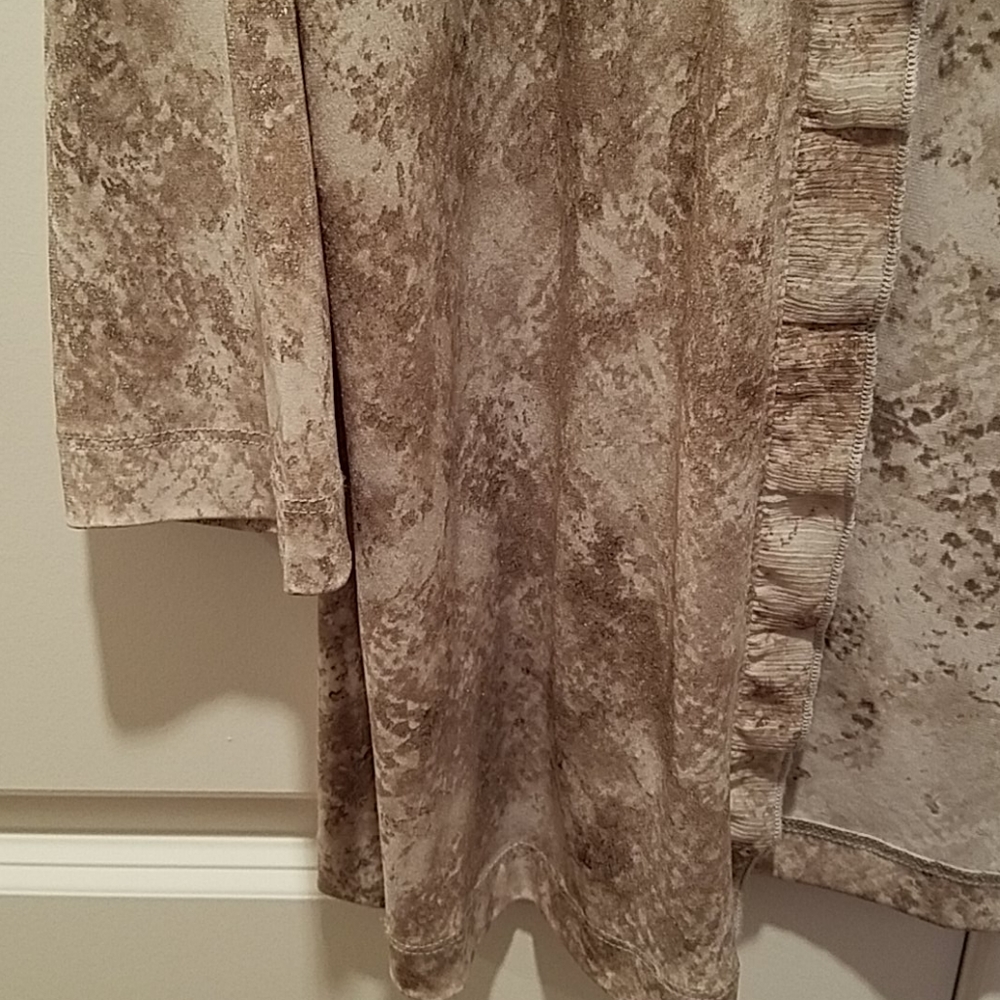 Chico's size 3 tan and gold flecked jacket - Picture 3 of 4